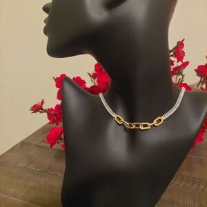 Elegant Gold and Silver Chain Necklace